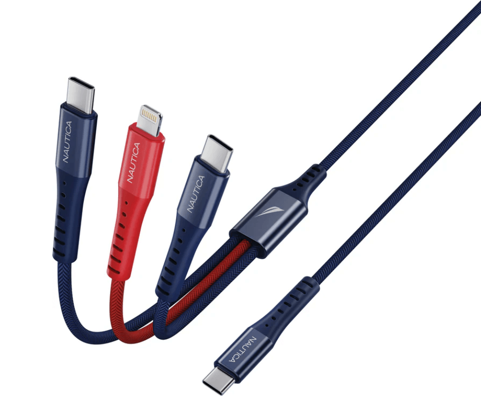 Cable Nautica 3 en 1 USB-C a Lightning, USB-C y Micro USB – 60W