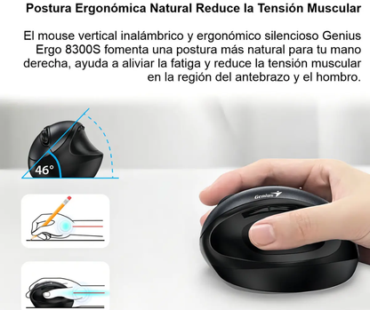 Mouse Genius Ergo 8300S Inalámbrico Vertical Ergonómico