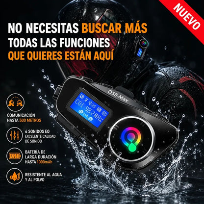 Intercomunicador para Casco de Moto Q58-Max Bluetooth Pantalla LED