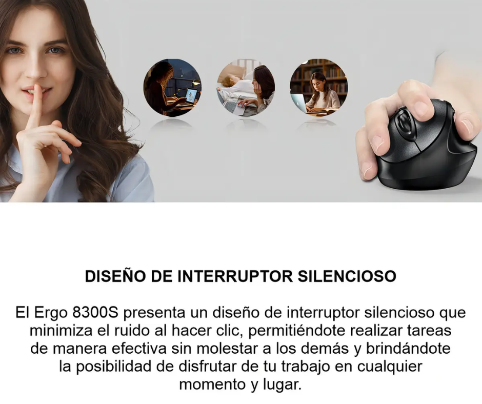 Mouse Genius Ergo 8300S Inalámbrico Vertical Ergonómico