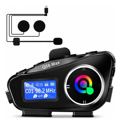 Intercomunicador para Casco de Moto Q58-Max Bluetooth Pantalla LED