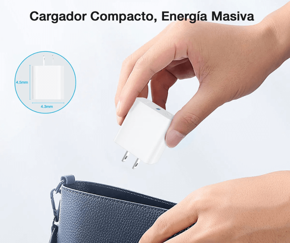 Cargador 1Hora Ultra Turbo 20W 3A USB-C para iPhone Blanco