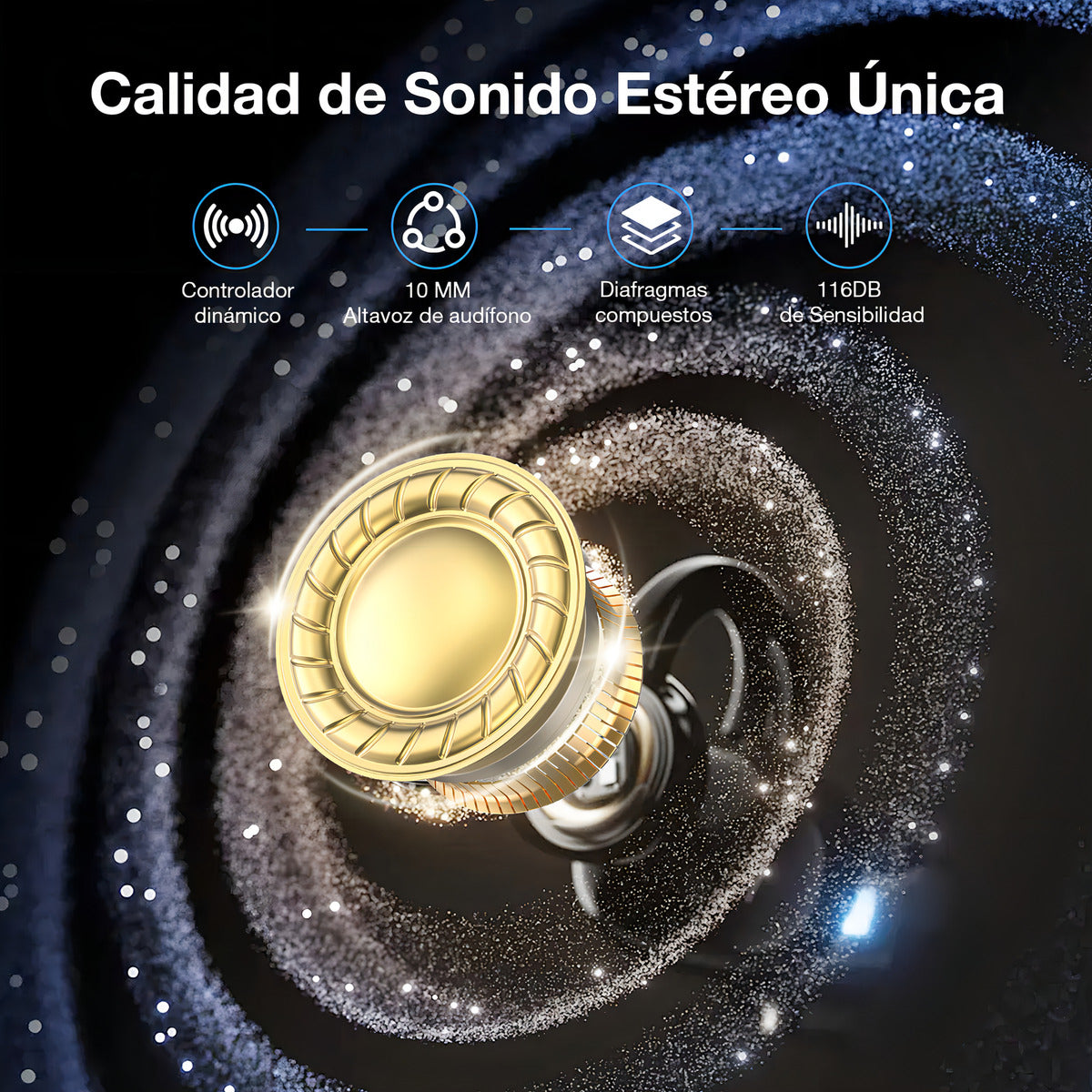 Auriculares Inalámbricos Bluetooth Audífonos 1Hora Color Negro - 7