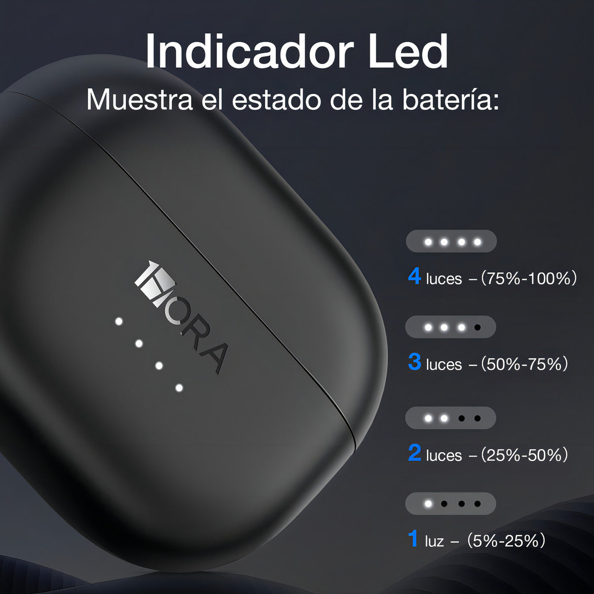 Auriculares Inalámbricos Bluetooth Audífonos 1Hora Color Negro - 8