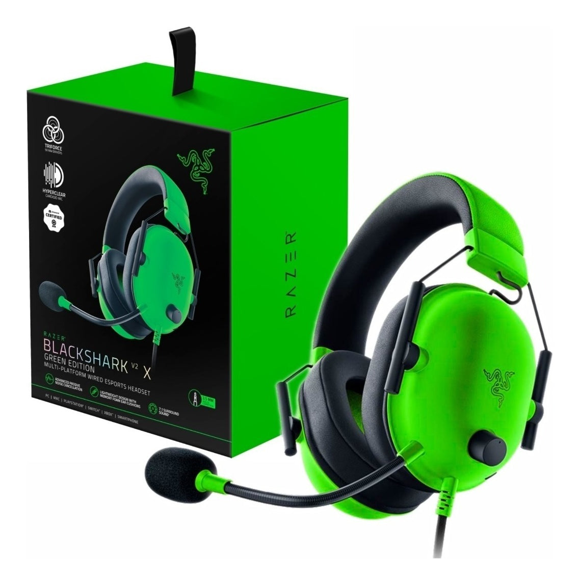 Auriculares Supraaurales Razer Blackshark V2 X Para Juegos Color Verde
