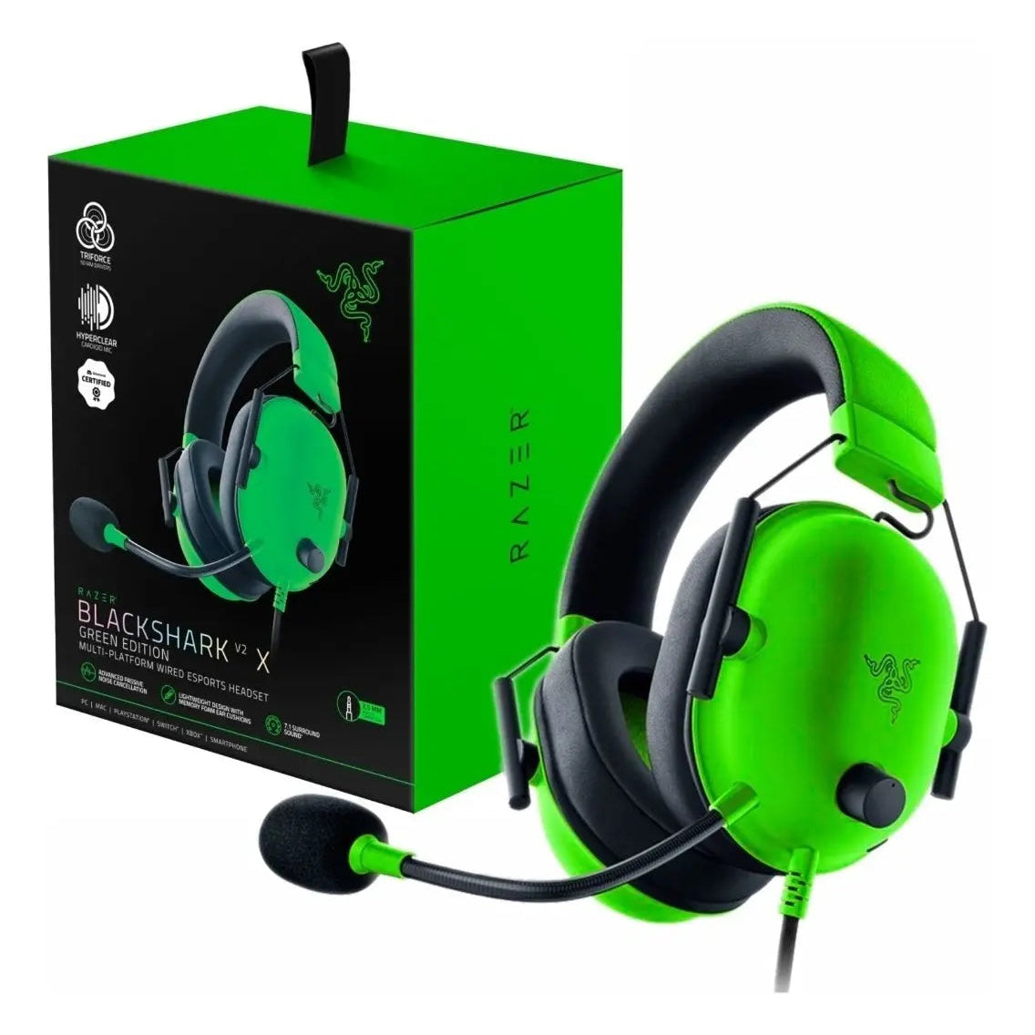 Auriculares Supraaurales Razer Blackshark V2 X Para Juegos Color Verde