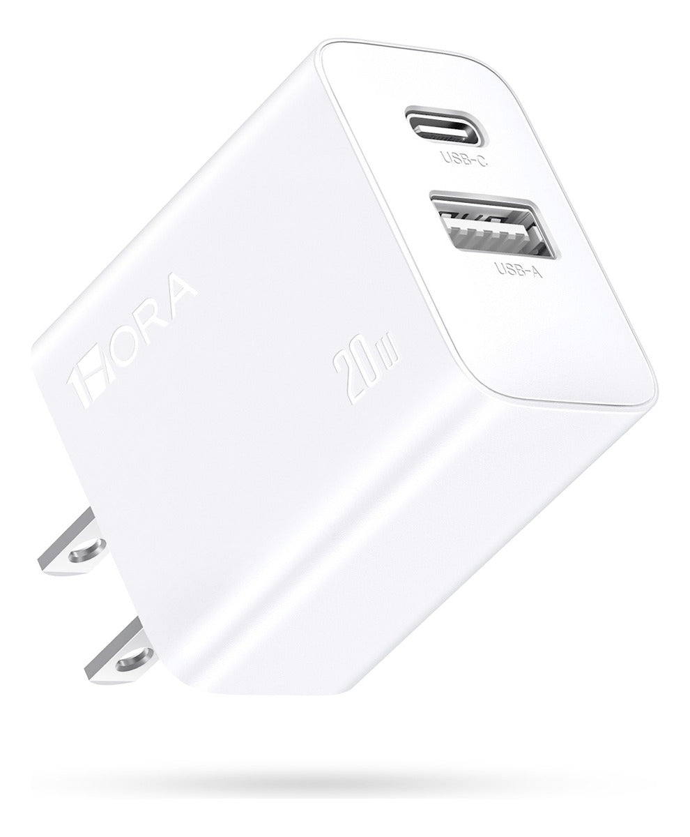 Cargador 1hora GAR161B USB y Tipo C De Pared Carga Rápida Blanco