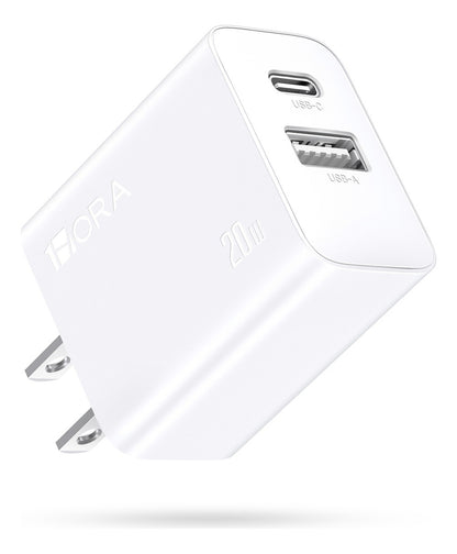Cargador 1hora GAR161B USB y Tipo C De Pared Carga Rápida Blanco