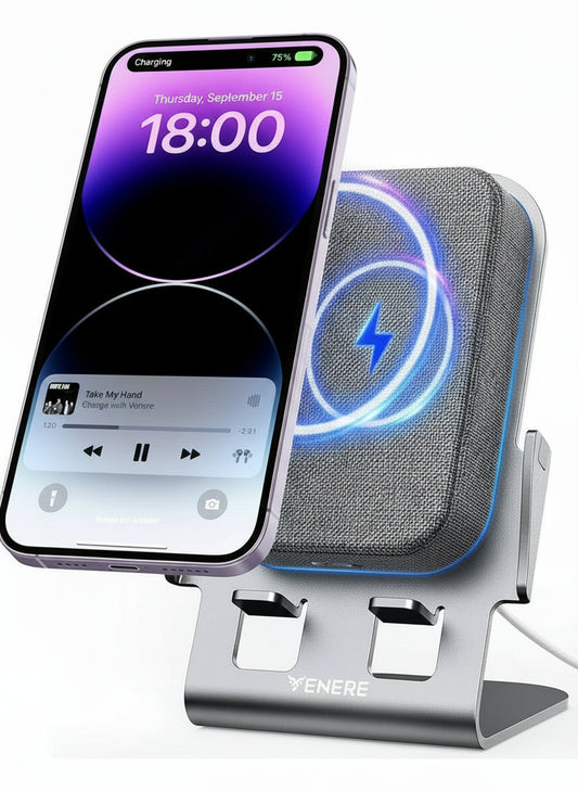 Soporte de Escritorio con Cargador Inalámbrico 15W Universal
