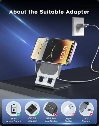 Soporte de Escritorio con Cargador Inalámbrico 15W Universal