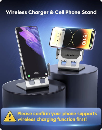 Soporte de Escritorio con Cargador Inalámbrico 15W Universal