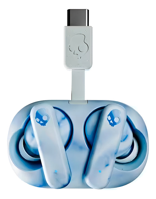 Audífonos Skullcandy Ecobuds Tw In Ear Glacier Color Celeste Luz Agua