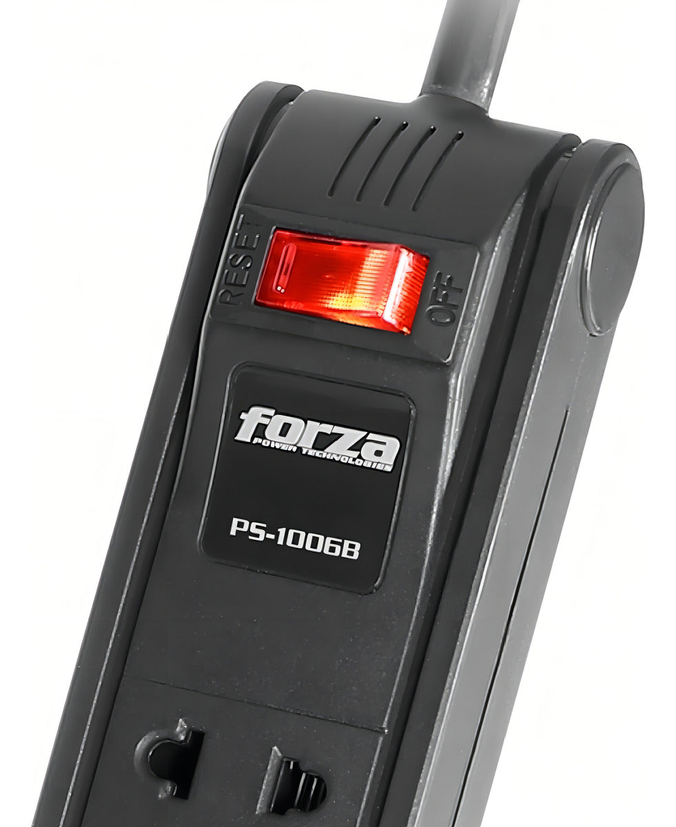 Multitoma Forza PS-1006B 6 Salidas con Cable 3m y Switch de Protección