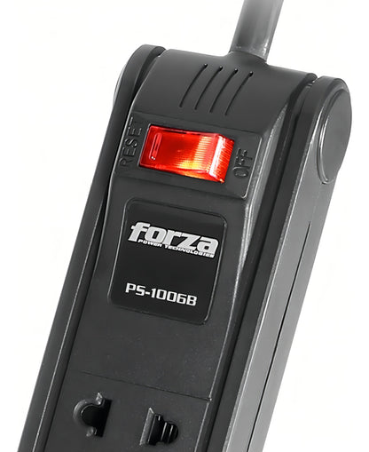 Multitoma Forza PS-1006B 6 Salidas con Cable 3m y Switch de Protección