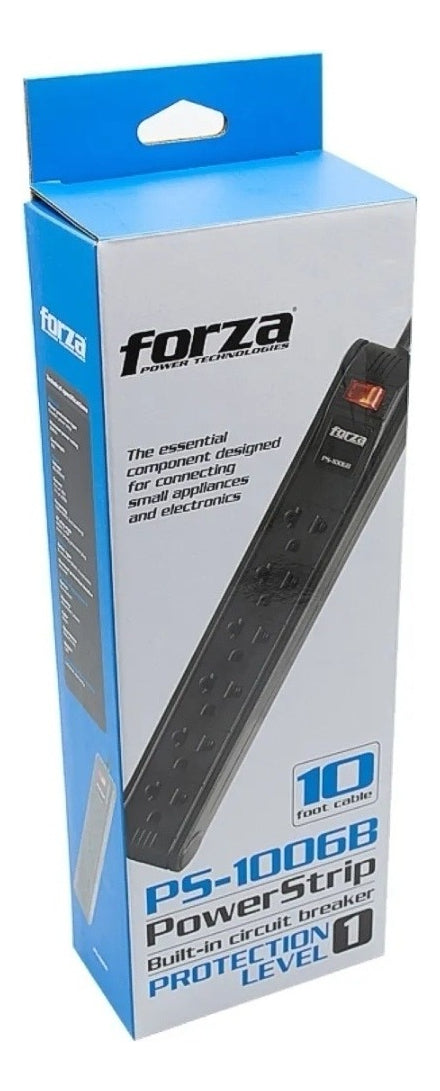 Multitoma Forza PS-1006B 6 Salidas con Cable 3m y Switch de Protección