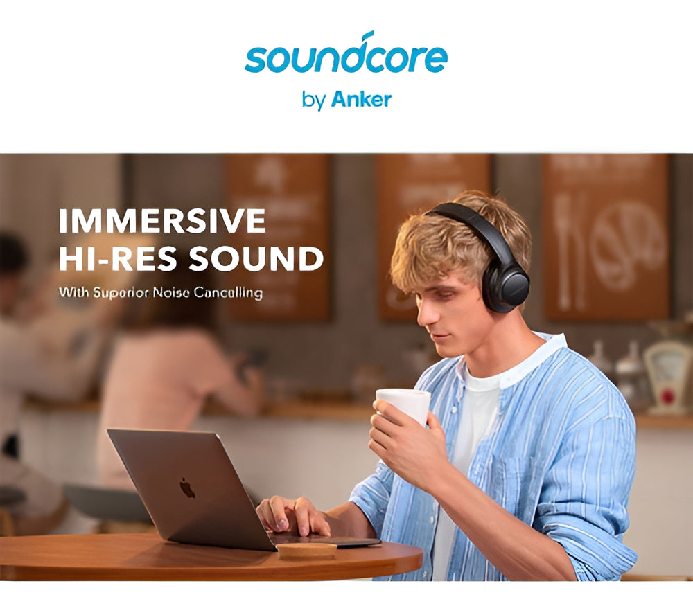 Auriculares Híbridos De Alta Resolución Anker Soundcore Life Q20+ Plus Anc Color Negro