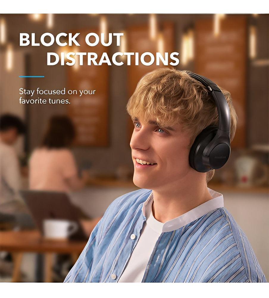 Auriculares Híbridos De Alta Resolución Anker Soundcore Life Q20+ Plus Anc Color Negro