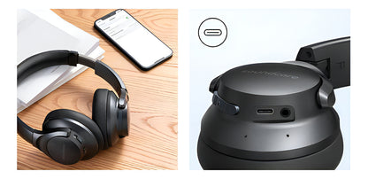 Auriculares Híbridos De Alta Resolución Anker Soundcore Life Q20+ Plus Anc Color Negro