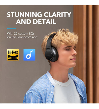 Auriculares Híbridos De Alta Resolución Anker Soundcore Life Q20+ Plus Anc Color Negro