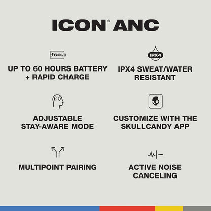 Audífonos Skullcandy Icon ANC Inalámbricos Over-Ear