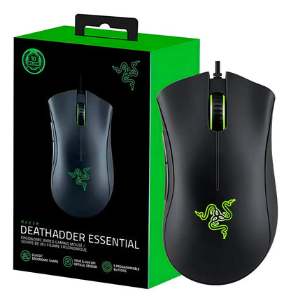 Ratón Razer Deathadder Essential Para Jugadores 5 Botones 6400 Dpi Color Negro