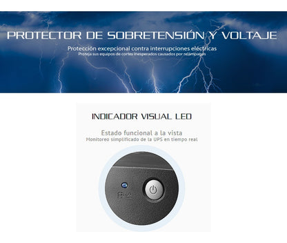 Ups Interactiva Forza BT-601, 600va/360w, 8 Tomas, Regulador Color Negro - 5