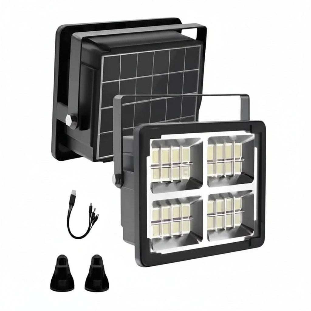 Reflector Solar LED 100W GDTIMES GD-756 con Panel y Control Remoto