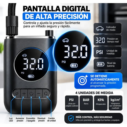 Compresor Inalámbrico Digital Portátil de 150 PSI