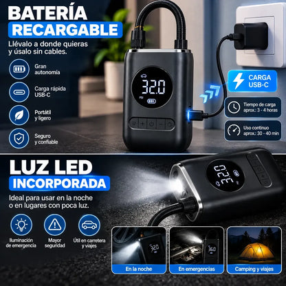 Compresor Inalámbrico Digital Portátil de 150 PSI