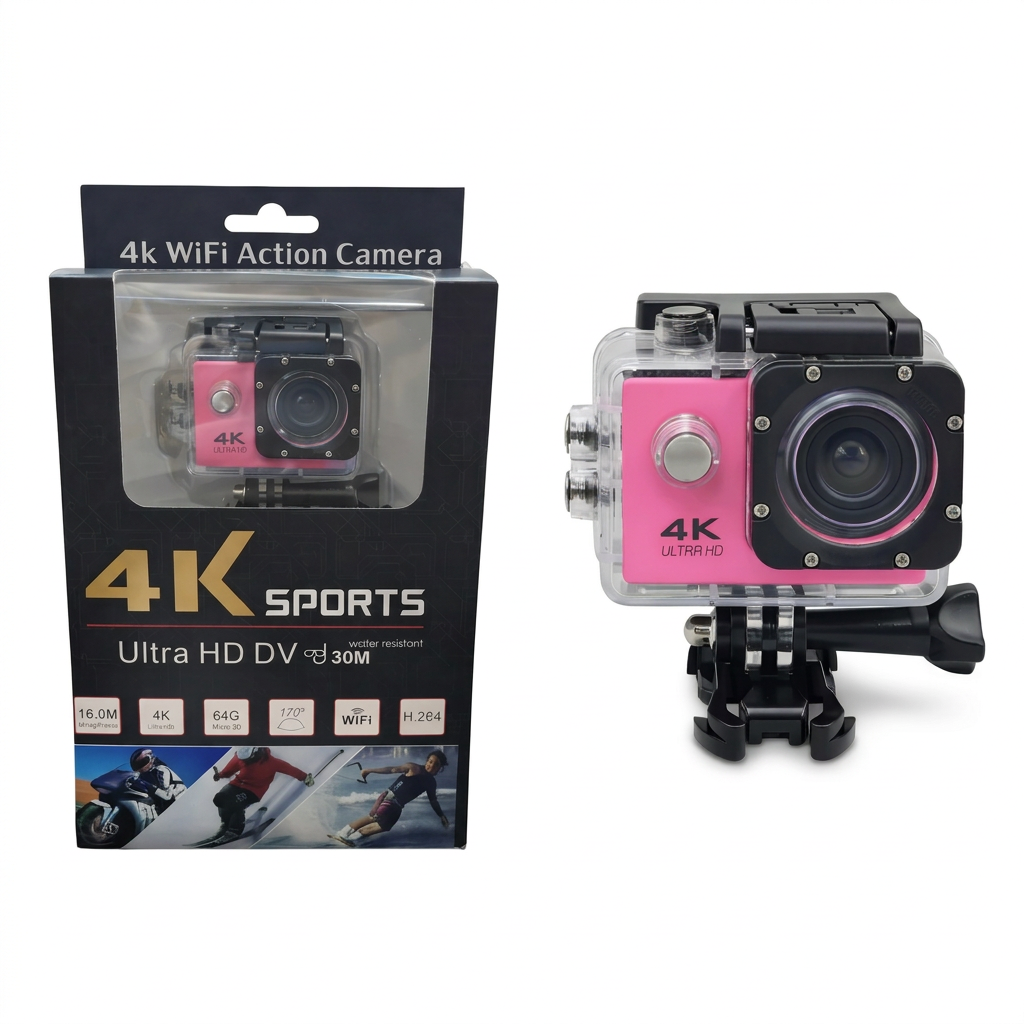 Cámara Deportiva WiFi 1080p con Lente Gran Angular de 170°
